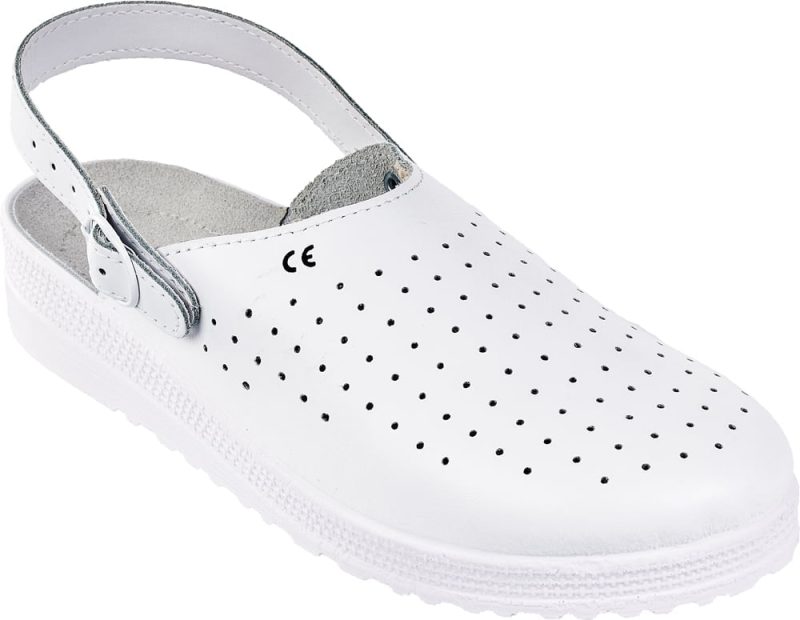 Saboti cu bareta usori, albi, piele, Coverguard, pentru domeniul medical, servicii de distributie, marimi 35, 36, 37, 38, 39, 40, 41, 42, 43, 44, 45, 46, CE - imagine 2