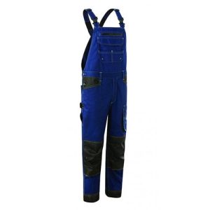 Pantaloni cu pieptar BARVA, albastra, 60% bumbac, 40% poliester, Coverguard , tercot, pentru autoritati publice, bricolaj, constructii, intretinere, transport, marimi S, M, L, XL, XXL, XXXL, 4XL, CE, EN14404:2004 + A1:2010