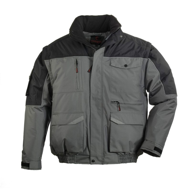 Jacheta de lucru, antracit, poliester, Coverguard, RIPSTOP 2/1, protectie umezeala, frig, vant, marimi S, M, L, XL, XXL, XXXL, CE, EN14058:2004, EN343:2003 + A1:2007, EN343:2019 {1.1.}