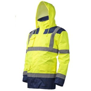 Haina de lucru reflectorizanta HI-VIZ 4 in 1, galbena, poliester, Coverguard, impermeabila, marimi S, M, L, XL, XXL, XXXL, 363m2K/W.x.3.x (Parka 4/1 - 4/1 Parka)}, CE, EN ISO 20471:2013 + A1:2016 {CLASS 2 (Gilet froid - Bodywarmer) CLASS 3 (4/1 Parka / Parka / Veste - Jacket)}, EN342:2017 {0, EN343:2003 + A1:2007 {3.1 (4/1 Parka / Parka)}, EN343:2019 {3.1 (4/1 Parka / Parka)}
