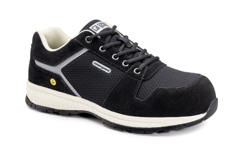 Pantofi de protectie GRAPHITE S1P SRC ESD, negri, piele intoarsa, Coverguard, antistatici, rezistenti la ulei, alunecare, pentru bricolaj, constructii, industria usoara, servicii de distributie, transport si logistica, marimi 37, 38, 39, 40, 41, 42, 43, 44, 45, 46, 47, CE, COVERPERF - Cushioning, EN ISO 20345:2011 {S1P}, ESD, SRC