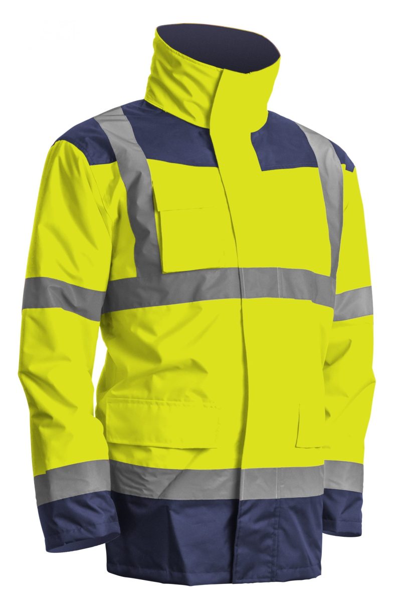 Haina de lucru reflectorizanta HI-VIZ 4 in 1, galbena, poliester, Coverguard, impermeabila, marimi S, M, L, XL, XXL, XXXL, 363m2K/W.x.3.x (Parka 4/1 - 4/1 Parka)}, CE, EN ISO 20471:2013 + A1:2016 {CLASS 2 (Gilet froid - Bodywarmer) CLASS 3 (4/1 Parka / Parka / Veste - Jacket)}, EN342:2017 {0, EN343:2003 + A1:2007 {3.1 (4/1 Parka / Parka)}, EN343:2019 {3.1 (4/1 Parka / Parka)} - imagine 5