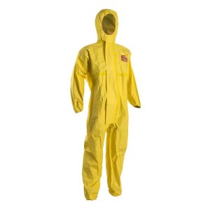 Combinezon de protectie Coverchem 3X60, galben, polietilena, Coverguard, cu gluga, antistatic, protectie pulberi, spray-uri lichide, jeturi inalta presiune, substante chimice, pericole biologice, particule radioactive, microorganisme, marimi M, L, XL, XXL, XXXL, CE, EN ISO 13688:2013, EN ISO 13982-1:2004 + A1:2010 Type 5 {B}, EN1073-2:2002, EN1149-5:2008, EN1149-5:2018, EN13034:2005 + A1:2009 Type 6, EN14126:2003, EN14605:2005 + A1:2009 Type 3, EN14605:2005 + A1:2009 Type 4