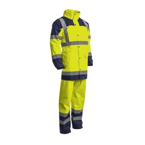 Costum de ploaie Hydra Hi-Viz, portocaliu, poliester, Coverguard, cu gluga, impermeabila, protectie vant, umiditate, marimi S, M, L, XL, XXL, XXXL, CE, EN ISO 20471:2013 + A1:2016 {CLASS 1 Pantalon - Trousers CLASS 3 Ensemble - Set / Veste - Jacket}, EN343:2003 + A1:2007 {3.1 Ensemble - Set}, EN343:2019 {1.2 Ensemble - Set}