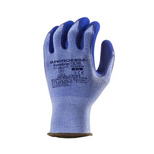 Manusi cu doua straturi Eurogrip , albastre, poliester, elasten, Coverguard, protectie taiere, alunecare, marimi 6, 7, 8, 9, 10, 11, CE, EN388:2016 {3.1.3.1.X}, EN420:2003 + A1:2009
