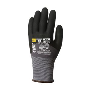 Manusi protectie de lucru Eurolite Nitril Microspumat, gri, nylon, spandex, Coverguard, rezistenta rupere, abraziune, protectie mecanica, alunecare, marimi 6, 7, 8, 9, 10, 11, CE, EN388:2016 {4.1.3.1.X}, EN420:2003 + A1:2009