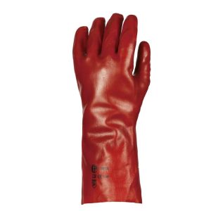 Manusi Imersate, rosii, PVC, Coverguard, rezistente la umiditate, marimi 9, 10, CE, EN ISO 21420:2020, EN388:2016 {4.1.4.1.X}, EN420:2003 + A1:2009