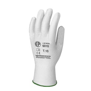 Manusi de protectie fara imersie, albe, poliester, Coverguard, rezistente la abraziune, marimi 6, 7, 8, 9, 10, 11, CE, EN420:2003 + A1:2009