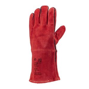 Manusi de sudura, rosii, piele spalt, Coverguard, rezistente la scantei, flacara, protectie termica, stropi metal topit, marimea 10, CE, EN12477:2001 + A1:2005 {TYPE A}, EN388:2016 {3.1.3.2.X}, EN407:2004 {4.1.3.X.4.X}, EN420:2003 + A1:2009