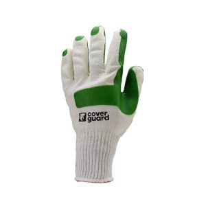 Manusi protectie de lucru, albe, latex, Coverguard, rezistente la taiere, marimi 8, 9, 10, CE, EN ISO 374-5:2016, EN374-1:2016 {Type B.A6.K6.L5}, EN388:2016 {4.1.3.1.X}, EN420:2003 + A1:2009
