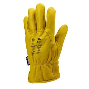 Manusi protectie de lucru Alaska, bej, piele, Coverguard, protectie mecanica, frig, marimea 10, CE, EN388:2016 {2.1.2.2.X}, EN420:2003 + A1:2009, EN511:2006 {2.2.X}