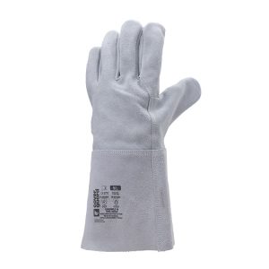 Manusi protectie de lucru, gri, piele spalt, Coverguard, Euroweld 140, marimi 9, 10, 11, CE, EN12477:2001 + A1:2005 {TYPE A}, EN388:2016 {3.1.4.3.X}, EN407:2004 {4.1.2.X.4.X}, EN420:2003 + A1:2009