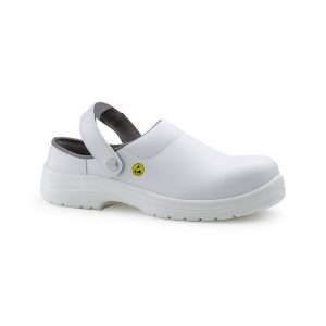 Incaltaminte de protectie Saboti Sb Ck Okenite-Okec, alba, microfibra, PU, Coverguard, hidrofugi, antiderapanti, rezistenti la ulei, marimi 35, 36, 37, 38, 39, 40, 41, 42, 43, 44, 45, 46, 47, 48, CE, EN ISO 20345:2011 {S2}, ESD, SRC