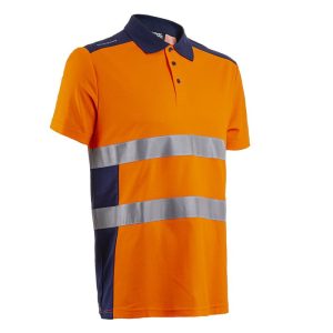 Tricou de lucru Polo Oki Hv, portocaliu, bumbac, Coverguard, rezistent la murdarie, marimi S, M, L, XL, XXL, XXXL, 4XL, CE, EN ISO 20471:2013 + A1:2016 {CLASS 1 (S-M) CLASS 2 (L+)}