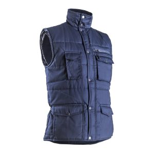 Vesta de lucru Polena cu multe buzunare, albastra, 65% bumbac, 35% poliester, Coverguard, protectie vant, frig, marimi XS, S, M, L, XL, XXL, XXXL