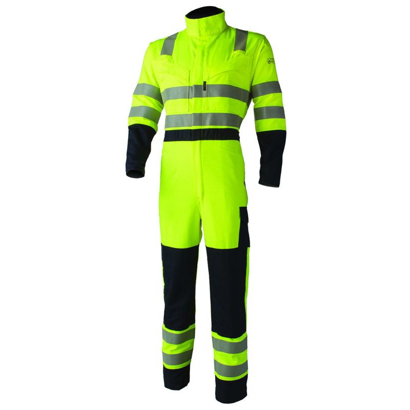 Combinezon de protectie, galben, 78% bumbac, 20% poliester, 2 galben antistatic, protectie ignifuga, antichimica, antistatica, pentru autoritati publice, energetica, servicii intretinere, marimi S, M, L, XL, XXL, XXXL, CE, EN ISO 11611:2015 {Class 1 - A1+A2}, EN ISO 11612:2015 {A1+A2-B1-C1-E2-F1}, EN ISO 20471:2013 + A1:2016 {CLASS 3}, EN1149-5:2018, EN13034:2005 + A1:2009 Type 6, EN14404:2004 + A1:2010 {TYPE 2-NIVEAU 0.TYPE 2 - NIVEAU 0}, IEC 61482-2:2018 {APC 1 - 4 kA} - imagine 2