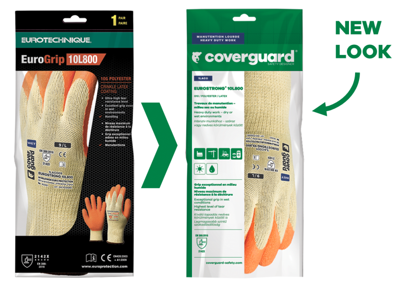 Manusi de protectie High-Viz EUROGRIP 10L800, galbene, protectie mecanica, alunecare, pentru agricultura, constructii, infrastructura, transport si logistica, marimea 10, CE, EN388:2016 {2.1.4.2.X}, EN420:2003 + A1:2009 - imagine 2
