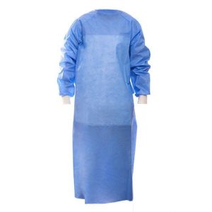 Halat chirurgical ranforsat non-steril, albastru, polipropilena, AH, pentru personal medical, marimi M, L, XL, XXL, EN 13795-1:2019, EN 13795-2:2019 și EN ISO 10993-1:2009
