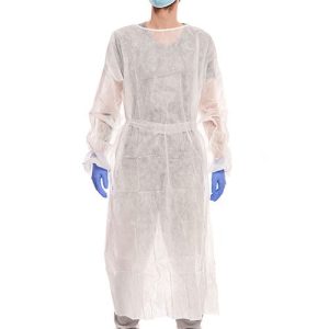 Halat vizitator de unica folosinta, alb, polipropilena, AH, grosime 20 gsm, protectie lichide, microbi, pentru domeniile alimentar, medical/farmaceutic, marimi M, L, XL, EN 14683, SR EN ISO 1149-1:2016, SR EN ISO 13688, SR EN ISO 14184-1:2012, SR EN ISO 3071:2016, SR EN ISO 9073-16:2007