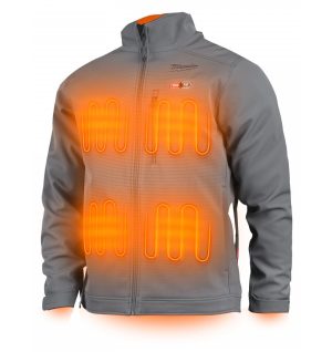 Jacheta incalzita electric Milwaukee M12, gri, 90% poliester, 10% spandex, Milwaukee, 5 zone de incalzire. marimi M, L