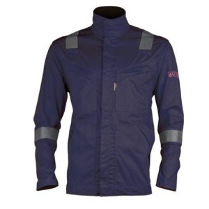 Jacheta multi-risk Thor, albastra, Coverguard, antistatica, ignifuga, antichimica, pentru constructii mecanice, explorari miniere, industria petroliera, marimi S, M, L, XL, XXL, XXXL, CE, EN ISO 11611:2015, EN ISO 11612:2015, EN1149-5:2008, EN13034:2005 + A1:2009 Type PB [6], IEC61482-2:2009 {APC 1 - 4 kA}