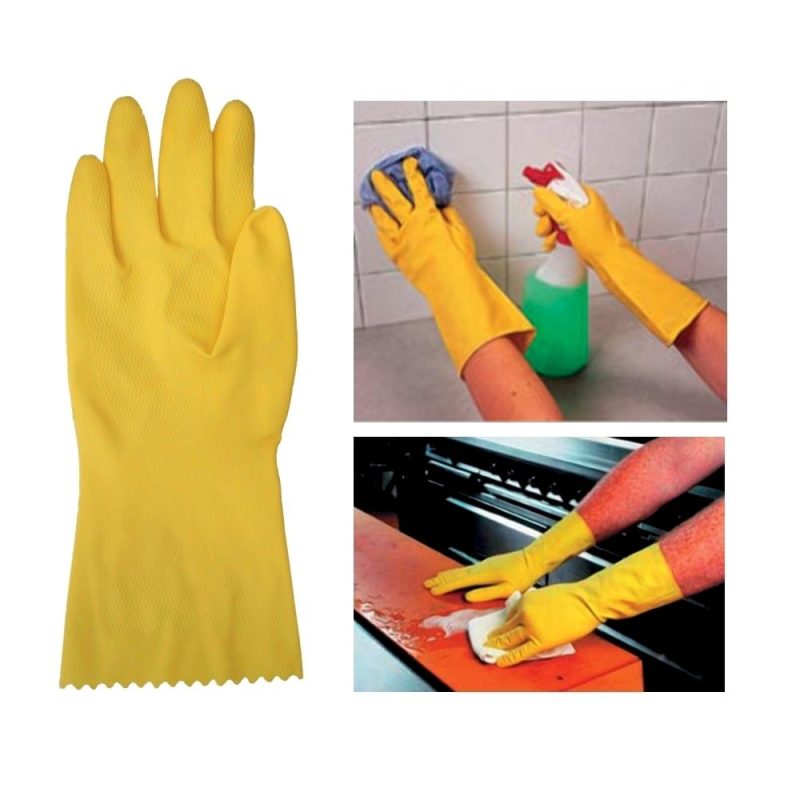 Manusi menaj, galbene, latex, Coverguard, rezistente, pentru agricultura, autoritati publice, industria alimentara, industria usoara, intretinere, servicii de distributie, marimi S, M, L - imagine 2