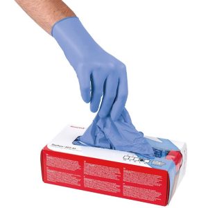 Manusi nitril Dexpure 803-88, violet, nitril, Honeywell, 100 bucati/cutie, nepudrate, pentru domeniul medical, productie alimentara, industria electronica, tipografii, marimi S, M, L, XL