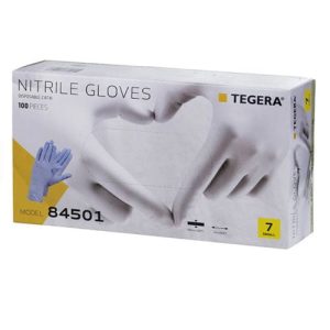 Manusi 84501 ESD, albastre, nitril, Tegera - Ejendals, 100 bucati/cutie, nepudrate, marimi 7/S, 8/M, 9/L, 10/XL, 11/2XL