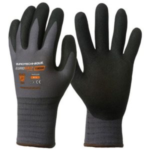 Manusi protectie de lucru Eurogrip, negre, nailon, spandex, Coverguard, rezistenta uzura, protectie sfasiere, alunecare, pentru domeniile aerospatial, automotiv, bricolaj, constructii. industria usoara, logistica, marimi 7, 8, 9, 10, EN 388: 2016, EN 420: 2003 + A1: 2009