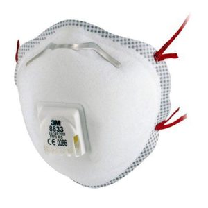 Masca protectie 3M 8833, alba, protectie particule solide, lichide, greutate 20 g, Aprobat CE , EN 149:2001+A1:2009