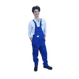 Pantaloni cu pieptar, albastru royal, bumbac ignifugat, Coverguard, antistatici, ignifugi, deschidere verticala, marime 54, EN ISO 13688: 2013 EN ISO11612 (A1 + A2, B1, C1, E3) EN ISO 11611 (A1 + A2) Clasa 1EN 1149-5: 2018