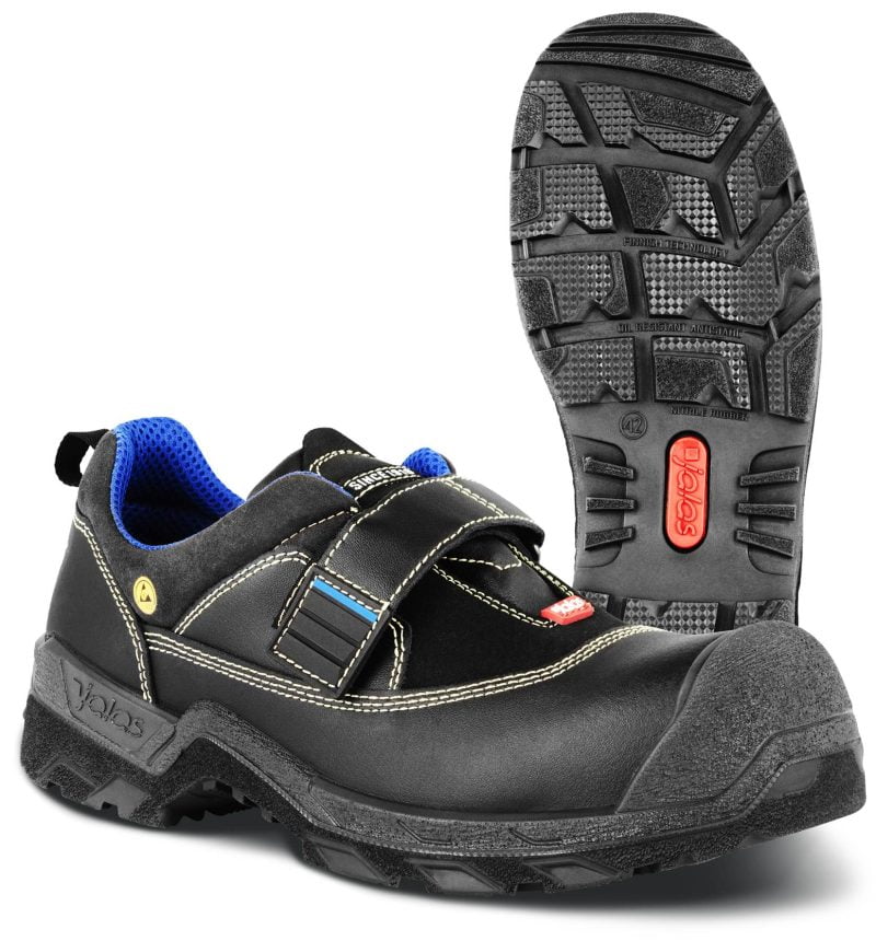 Pantofi din piele acoperită cu pu,  încălţăminte de protecţie bombeu compozit jalas heavy duty 1258, protecție s3,src,ci,hro,hi, mărimi 35 – 48, culoare negru,albastru