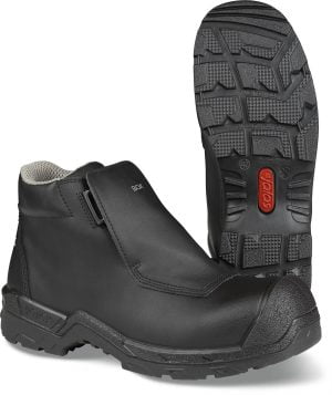 Bocanci până la gleznă din piele acoperită cu pu,  încălţăminte de protecţie bombeu compozit jalas clean 1420, protecție s2,hi,ci,hro,src, mărimi 35 – 48, culoare negru