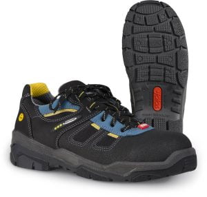 Pantofi din piele acoperită cu pu, material textil,  încălţăminte de protecţie bombeu aluminiu jalas gran premio 1540 route, protecție s2,src,hro,ci, mărimi 36 – 48, culoare negru,gri,albastru