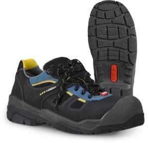 Pantofi din piele acoperită cu pu, material textil,  încălţăminte de protecţie bombeu aluminiu jalas gran premio 1548 route +, protecție s3,src,ci,hro, mărimi 36 – 48, culoare negru,gri,albastru
