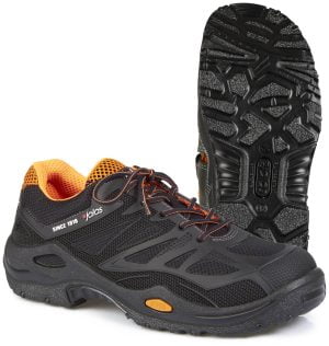 Pantofi din material textil, supraturnare,  încălţăminte de protecţie bombeu aluminiu jalas m-sport 1618 s-sport, protecție s3,src, mărimi 36 – 47, culoare negru,portocaliu
