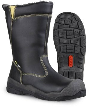 Bocanci din piele acoperită cu pu,  încălţăminte de protecţie bombeu aluminiu jalas gran premio 1838s, protecție s3,src,ci,hro, mărimi 39 – 47, culoare negru,gri,galben