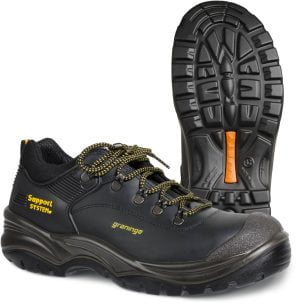 Pantofi din piele naturală,  încălţăminte de protecţie bombeu otel graninge 2701, protecție s3,hro,hi,src, mărimi 39 – 47, culoare negru