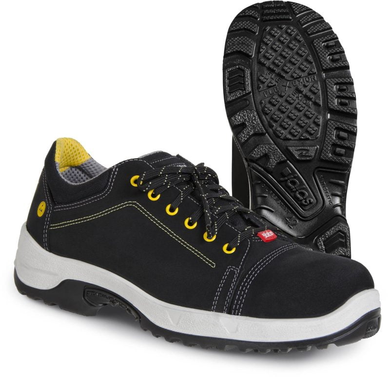 Pantofi din şpalt,  încălţăminte de protecţie bombeu aluminiu jalas street 3045 fortyfive, protecție s3,src, mărimi 36 – 47, culoare negru,galben,alb