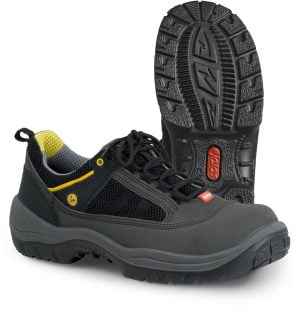 Pantofi din şpalt, material textil,  încălţăminte de protecţie bombeu aluminiu jalas grip 3110 light grip, protecție s2,hro,srb, mărimi 36 – 47, culoare negru,gri,galben
