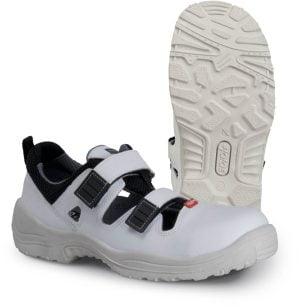 Sandale din piele acoperită cu pu, material textil,  încălţăminte de protecţie bombeu aluminiu jalas white 3500, protecție s1,src, mărimi 36 – 47, culoare alb,negru