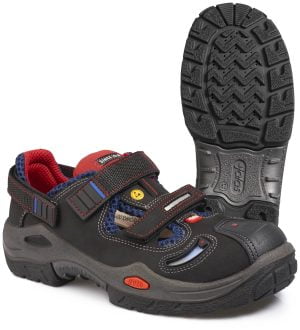 Sandale din piele de bovine, material textil,  încălţăminte de protecţie bombeu aluminiu jalas respiro 3820r, protecție s1,srb, mărimi 36 – 47, culoare negru,roşu,albastru