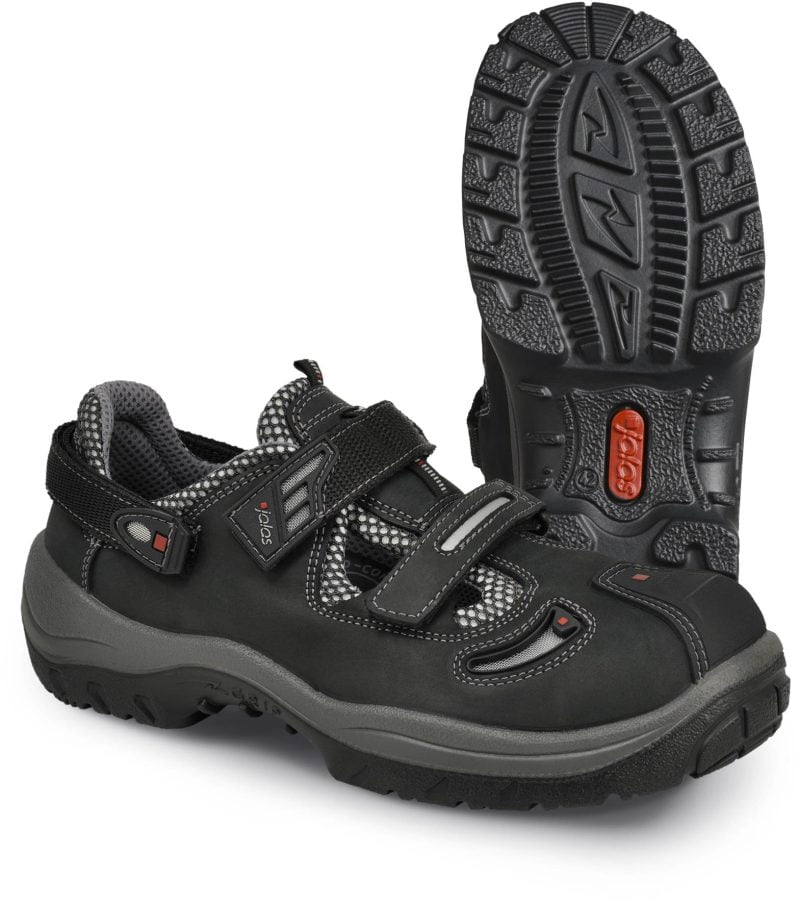 Sandale din piele de bovine, material textil,  încălţăminte de protecţie bombeu aluminiu jalas grip 3920a challenger, protecție s1,hro,srb, mărimi 36 – 47, culoare negru,gri