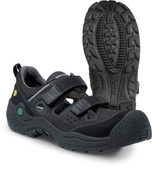 Sandale din microfibră, material textil,  încălţăminte de protecţie bombeu compozit jalas green line 6418 bio, protecție s1,p,src, mărimi 36 – 47, culoare negru,gri,verde