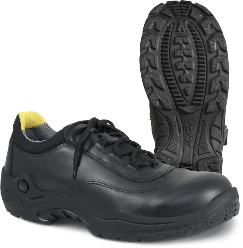 Pantofi din piele naturală,  încălţăminte de protecţie bombeu compozit jalas green line 6428 prima, protecție s3,src, mărimi 36 – 47, culoare negru