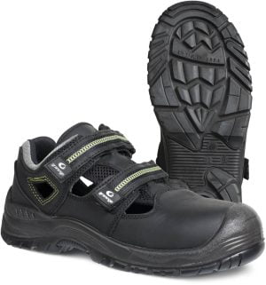 Sandale din piele de bovine,  încălţăminte de protecţie bombeu compozit graninge 7218, protecție s1,p,src, mărimi 35 – 48, culoare negru,verde
