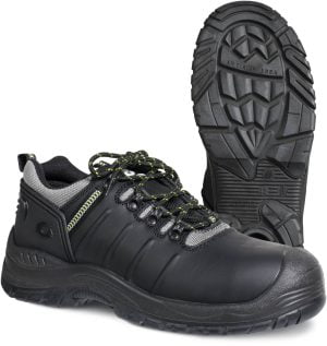Pantofi din piele de bovine,  încălţăminte de protecţie bombeu compozit graninge 7288, protecție s3,src, mărimi 35 – 48, culoare negru,verde