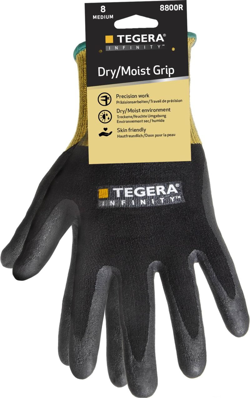 Mănuşi de protecţie la căldură pentru manipulări ușoare tegera infinity 8800r , grad protectie cat. ii, marimi 6 – 11, culoare negru,galben