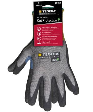 Mănuşi rezistente la tăiere pentru manipulări medii tegera infinity 8815r , grad protectie cat. ii, marimi 6 – 11, culoare gri,galben