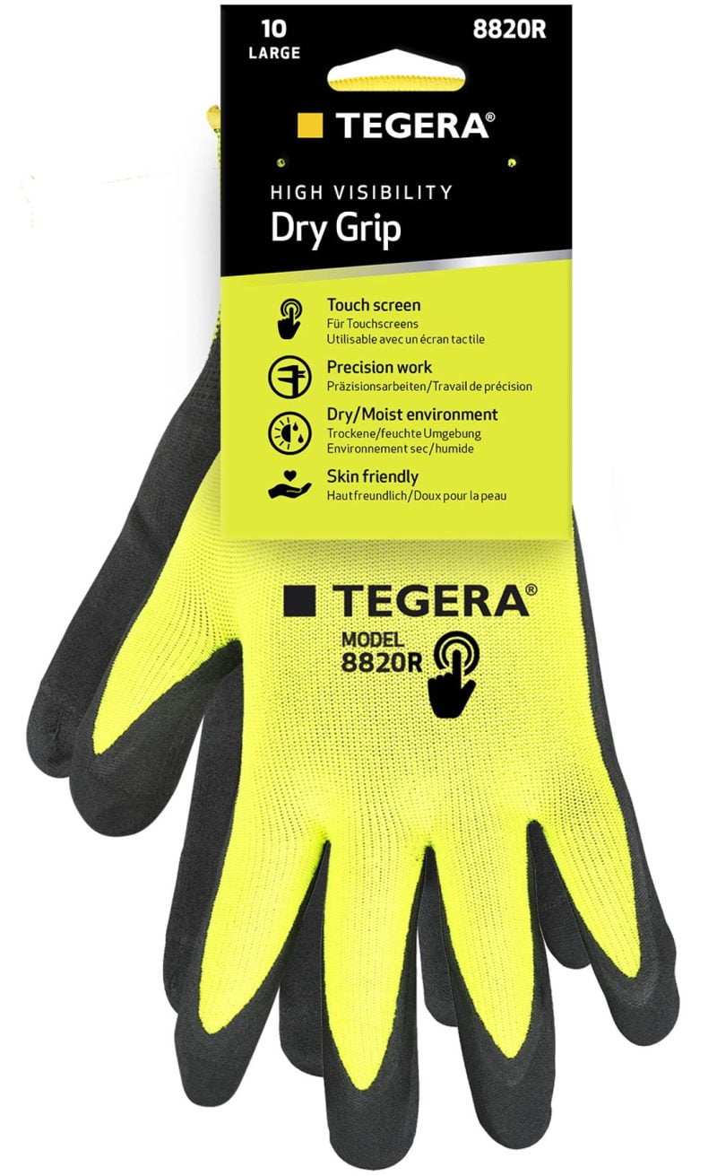 Mănuşi de protecţie la căldură pentru manipulări ușoare tegera 8820r , grad protectie cat. ii, marimi 6 – 12, culoare negru,galben